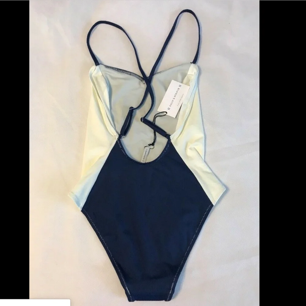NWT $158 SOLID & STRIPED Diana Colorblock One-Piece Swimsuit [SZ Small‎ ]